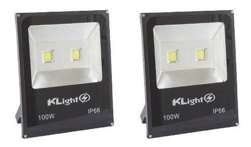 Kit 3 Refletores Led 100w Branco Holofote Bivolt Prova Dágua