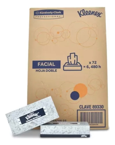 Pañuelo Facial Kleenex Caja De 72 Cajillas De 90 Piezas