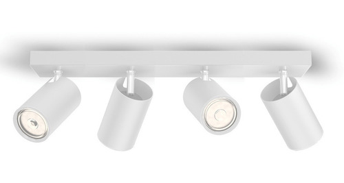 Imagen 2 de 6 de Lampara Cuádruple Adosar Orientable Negro/blanco - Unilux