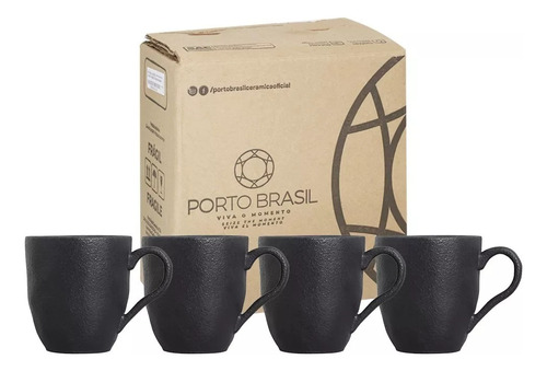 Jogo 4 Canecas Chá 273ml Bio Matte Bertolazzi Porto Brasil