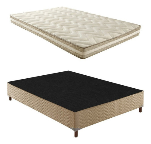 Box Casal Júlia 42x138x188cm com Colchão Casal Jf