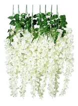 Comprar Flores X12 Colgantes Glicinas Blancas Decoracion Bodas 95cm