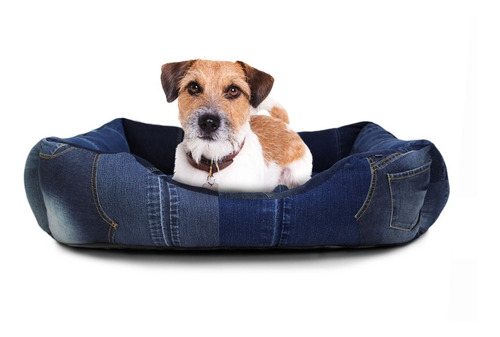 Cama Para Perro Mediana Ecologica Mezclilla Lavable Ddesign