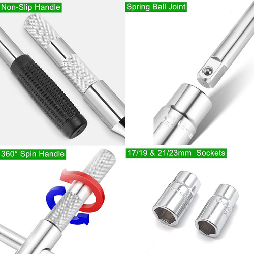 Llave Universal Extendida 4 Vías Para Cambio De Neumáticos
