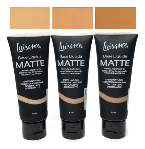 3 Base Líquida Matte Cores Claras L5001a Luisance Atacado J