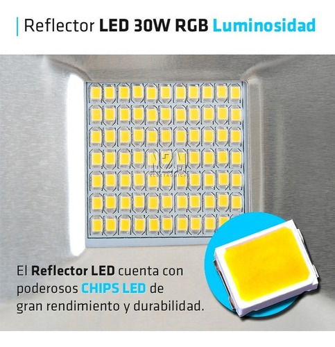 Imagen 3 de 9 de Reflector Led 30w Multiled Rgb 16 Colores Alta Potencia Exterior