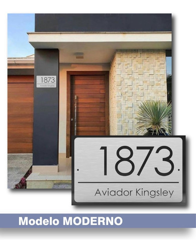 Imagen 2 de 10 de Placa Identificacion Domicilio Personalizada Acero Inox.