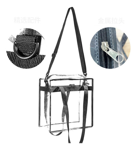 Bolsa De Hombro Transparente Con Correa Ajustable P/gimnasio