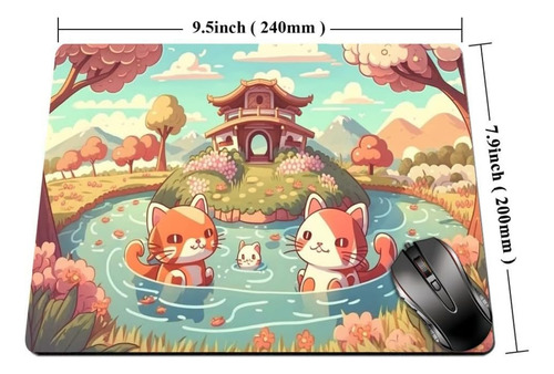 Cute Kawaii Cats Mouse Pad Decoracion De Oficina Anime Mo...