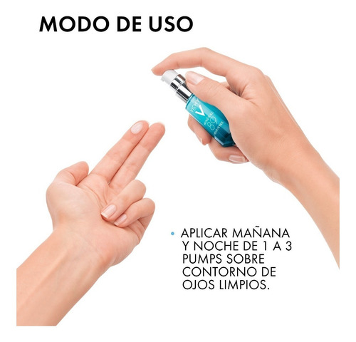 Gel/Serum Fortalecedor y reparador del contorno de ojos Vichy Mineral 89 día/noche para todo tipo de piel de 15mL