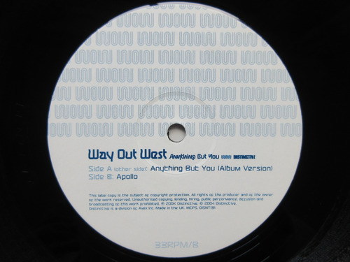 Way Out West - Anything But You Vinilo Progressive Breakbeat
