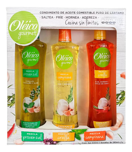 Aceite Oleico Cartamo Gourmet 3 Pack De 280ml