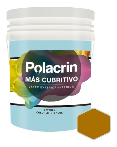 Polacrin Latex Interior Color Ocre Exterior X 4lts Cubritiva