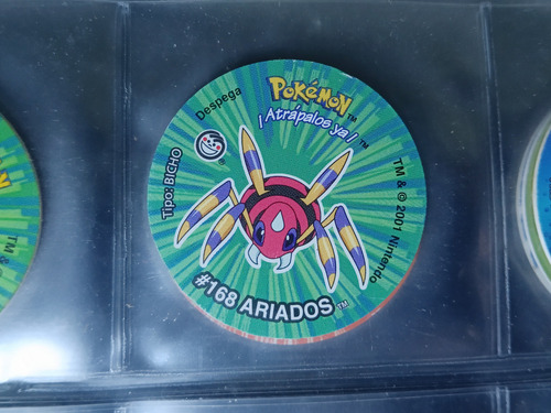 Tazo De Pokemón 3 #168 Ariados Con Sticker Sin Despegar (: (Usado)