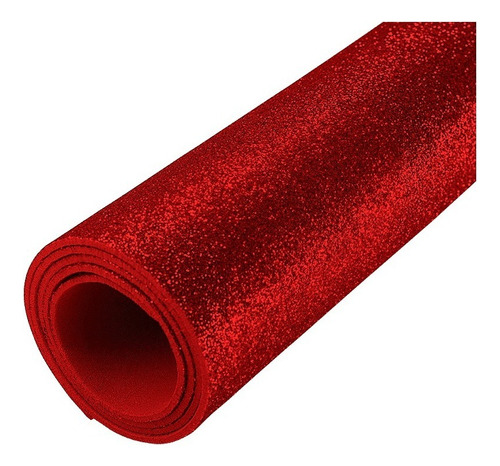 5 Folhas Eva Com Glitter 40x47 Artesanato, Escolar, Decorar Cor Vermelho