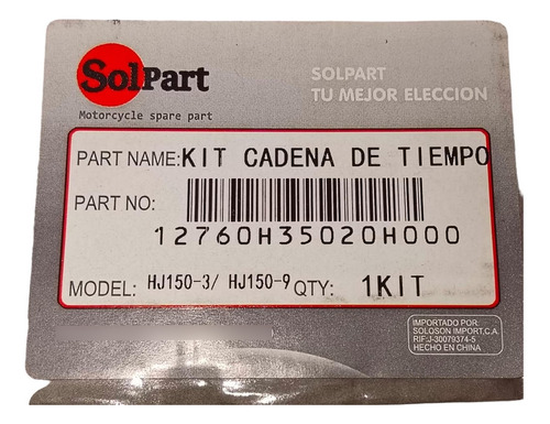 Kit Cadena De Tiempo Hj150-9 Solpart