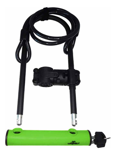 Candado U-lock Onwheels Largo Con Piola Y Soporte - Verde Color Azul
