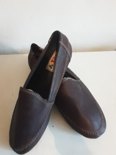 Zapato Mocasín Cuero A Mano Español # 40 (medida  26 Cms)