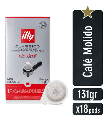 18 Pods Café Illy Single Serve Tostado Clasico