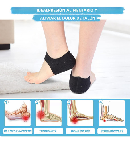 Vmimv T20247-B 2 Par taloneras ortopedicas espolon Código L, taloneras de gel calcaneo Para Alivio De Talón Dolor