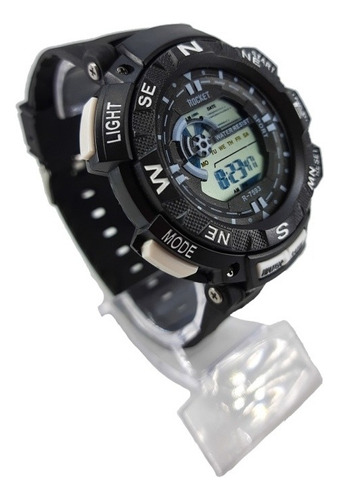 Relógio Masculino Esportivo Preto Branco Digital Borracha