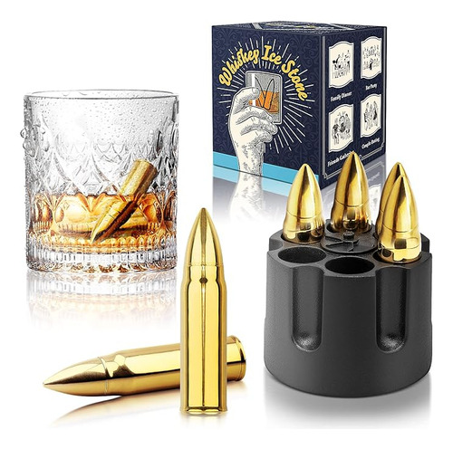 Regalos Navidad Para Hombre Juego Piedras Whisky Doradas Cub