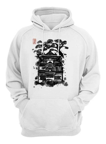 Sudadera Castillo Japonés Tinta Pintura Creativa Mod.1382