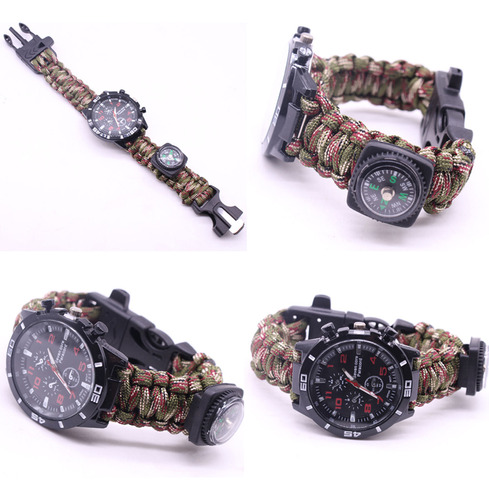 Reloj De Supervivencia Para Acampar Al Aire Libre, Pulsera M