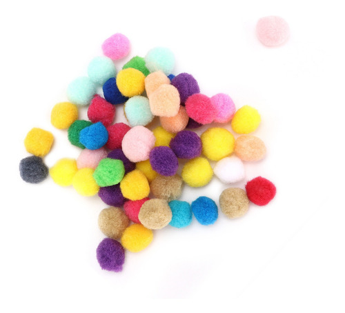Pompones Fluffy Balls, 200 Unidades, Multicolores, Bonitos P