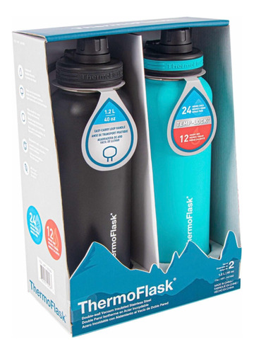 Thermoflask, Juego De 2 Botellas, Termos De 1.2 Litros