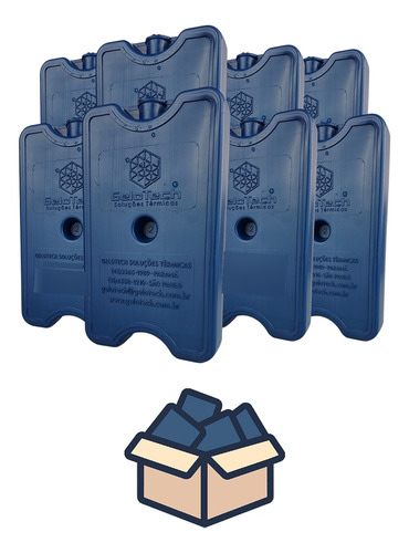 Kit Gelo Reutilizável Placa 400ml 48un Gelotech Cooler Bolsa Cor Azul