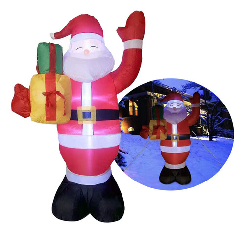 Adorno Navideño Inflable Led Gigante De Papá Noel