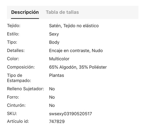 Pijama Body Sexi De Satin Ropa De Dormir Shein