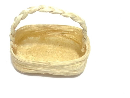 Canastitas Oval Fibra 12x8cm,artesanal,fiesta,dulce,12pzas