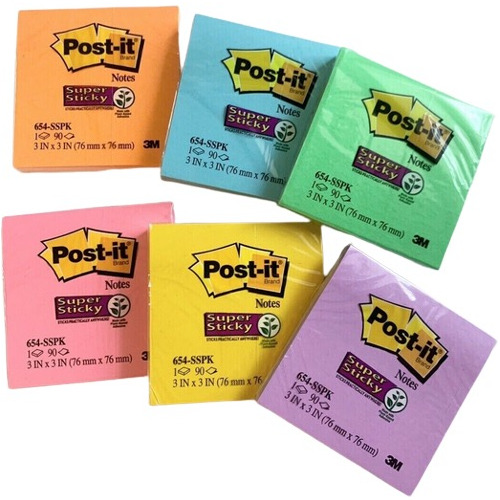 Notas Adhesivas Post-it 3m Súper Sticky Notes 3 X 3 540 Hoja