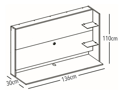 Imagen 3 de 8 de Panel Flotante Smart Tv Led Lcd 32 Hasta 50 Pulgadas Moderno