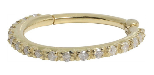 Piercing Argola Click Ouro 18k Cravejada Diamantes Mod 07