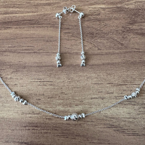 Collar Set De Plata 925 De Cadena Y Aretes Mujer Agálea