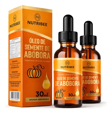  Óleo De Semente De Abóbora Em Gotas 100% Pura -  2 Frascos Sem Sabor