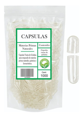 Capsulas Vacias De Gelatina #1 Paquete Por 1.000 Unidades