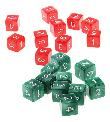 107d6 Dados Numeral Dado De 6 Caras De Verde Y Rojo