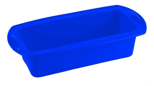 Forma Retangular Em Silicone Para Pão Bolo Pudim Silicone Cor Azul