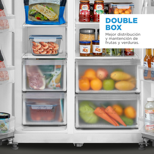 Refrigerador Side By Side Midea 527 Lt Mdrs710fge50 Color Gris Oscuro