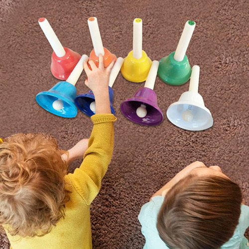 Juego De 8 Campanas De Mano De Colores, Instrumento Musical,