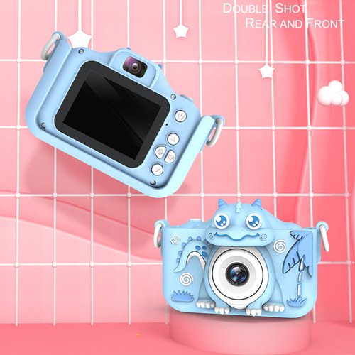 Cámara Dinosaur Hd Con Doble Cámara Para Niños Con Carga Usb