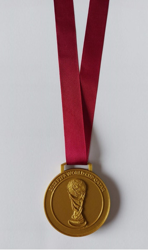 Medalla Qatar Campeon 2022 Diametro 7,5 Cms  3d Con Cinta 