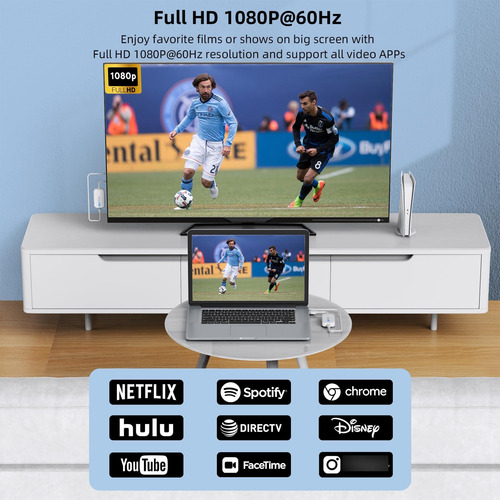 Transmisor Y Receptor Inalámbrico Usb-c Y Hdmi 1080p