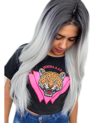 Peruca Frontlace Natural Orgânica Repartição Livre+touca Wig