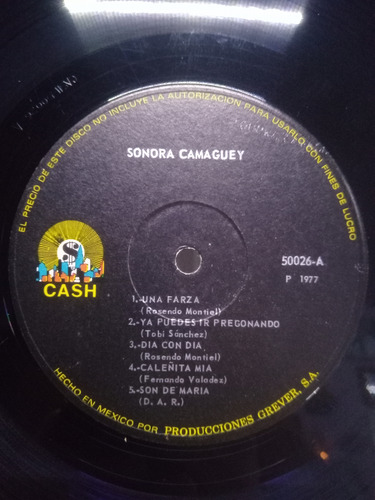 Lp Sonora Camaguey Y Su Cantante Pablo Flores B. Cumbia 1977 (Usado)