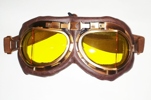 Gafas Clasicas Moto Amarillo Casco (cafe Racer-harley)